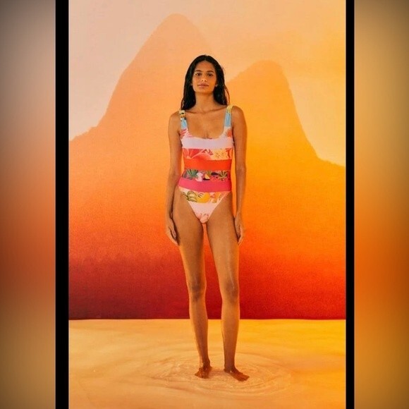 Farm rio Ombre Forest One-Piece Swimsuit NWT SzS - Picture 6 of 7
